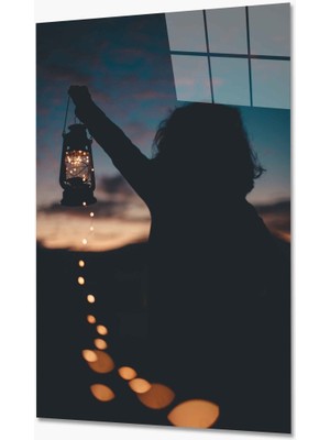 Kırmızı Ayı Eşya Cam Tablo