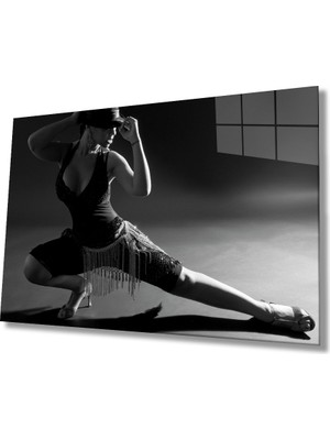 Kırmızı Ayı Balerin Cam Tablo