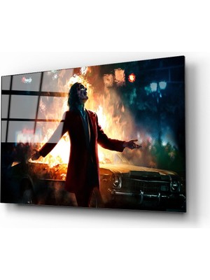 Kırmızı Ayı Joker Cam Tablo