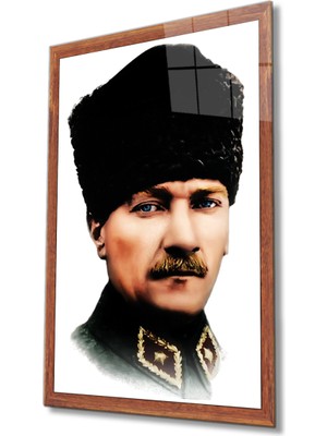 Kırmızı Ayı Atatürk Cam Tablo