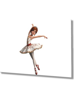 Kırmızı Ayı Balerin Cam Tablo