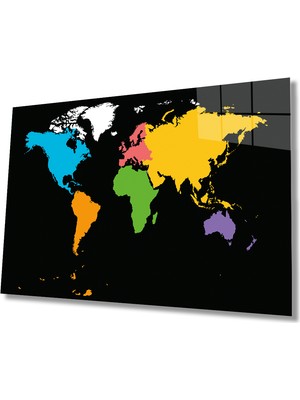 Kırmızı Ayı Rengarenk Dünya Haritası