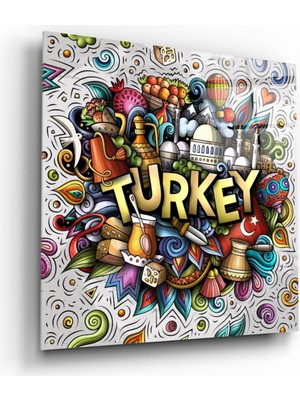 Kırmızı Ayı Türkiye Cam Tablo