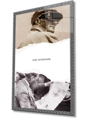 Kırmızı Ayı Atatürk Cam Tablo