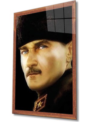 Kırmızı Ayı Atatürk Cam Tablo