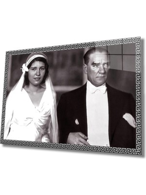 Kırmızı Ayı Atatürk Cam Tablo