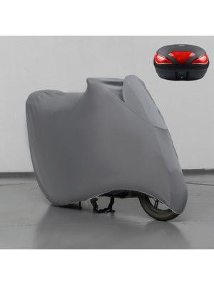 Teksin Bisan Senator 150 Çantalı Motosiklet Brandası Gri Penye Örtü Motor Brandası