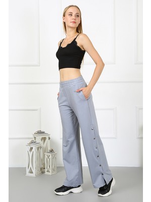 Ponçik Kadın Pantolon 23529 -Gri