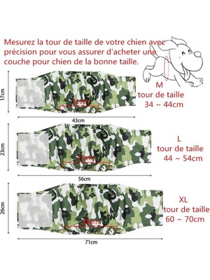 Teotake Erkek Köpek Bezi, 3'lü Paket Yıkanabilir ve Ayarlanabilir Köpek Bezi, Rahat ve Yeniden Kullanılabilir Köpek Bezi (L) (Yurt Dışından)