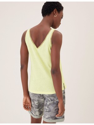 Marks & Spencer V Yaka Keten T-Shirt