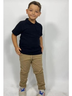 Mavimoure Unisex Çocuk Kısa Kol Polo Yaka Okul T-Shirt