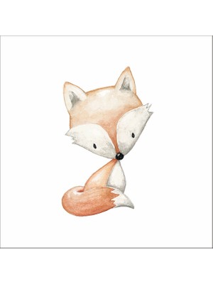 Reysa Tasarım Sevimli Tilki Sticker Duvar Sticker 30X25 cm