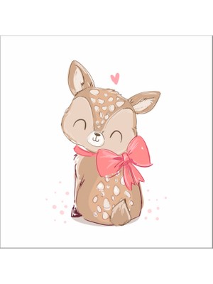 Reysa Tasarım Sevimli Geyik Sticker Duvar Sticker 30X15 cm