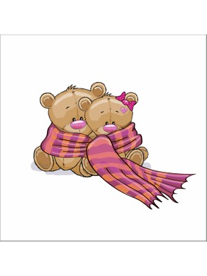 Reysa Tasarım Birbirine Sarılan Ayılar Sticker Duvar Sticker 35X20 cm