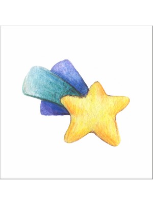 Reysa Tasarım Sarı Kuyruklu Yıldız Sticker Duvar Sticker 25X20 cm