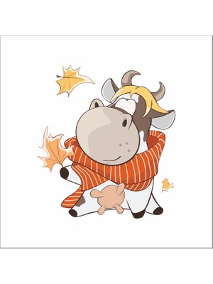 Reysa Tasarım Sonbahar Inek Sticker Duvar Sticker 30X20 cm