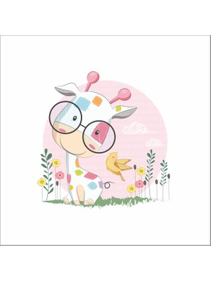 Reysa Tasarım Sevimli Zürafa Sticker Duvar Sticker 30X30 cm