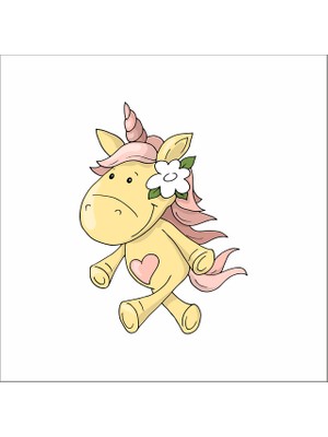 Reysa Tasarım Sarı Unicorn Duvar Sticker Duvar Sticker 25X30 cm