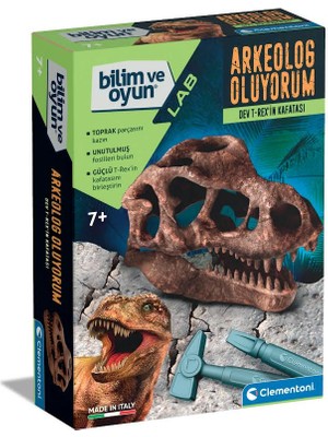 Clementoni - Bilim ve Oyun - Dev T-Rex'in Kafatası
