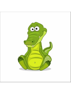 Reysa Tasarım Sevimli Timsah Sticker Duvar Sticker 25X15 cm