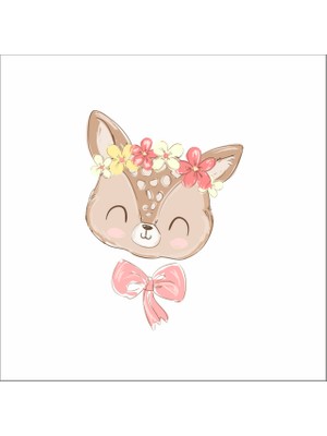 Reysa Tasarım Sevimli Geyik Sticker Duvar Sticker 25X25 cm