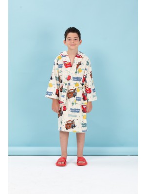 Özdilek Cars Springs Disney Lisanslı Kapüşonlu Çocuk Bornozu 5/6 Yaş