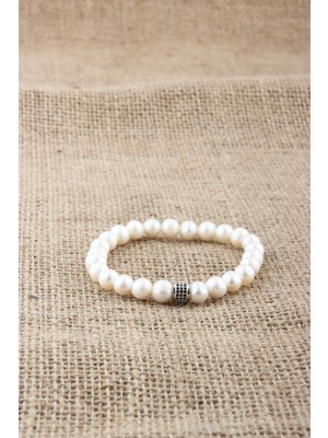 Deniz Doğal Taş Sertifikalı Inci   ( Taşlar) Doğaltaş Bileklik 8 mm