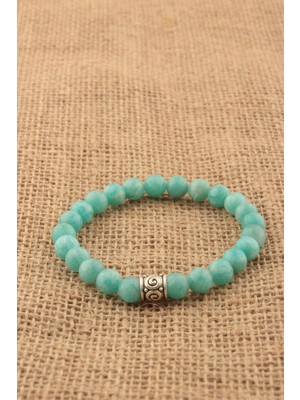 Deniz Doğal Taş Sertifikalı Amazonit   ( Taşlar) Doğaltaş Bileklik 8 mm - B856
