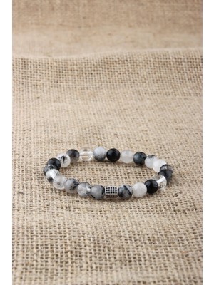 Deniz Doğal Taş Sertifikalı Rutilli Kuvars   ( Taşlar) Doğaltaş Bileklik 8 mm