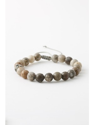 Deniz Doğal Taş Sertifikalı Mercan Fosili Doğaltaş Bileklik, Mercan Fosili Asansör Bileklik (8mm) B1092