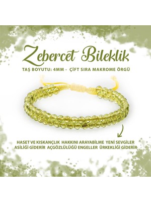 Deniz Doğal Taş Sertifikalı Zebercet 4mm Çift Sıra Doğal Taş Bileklik