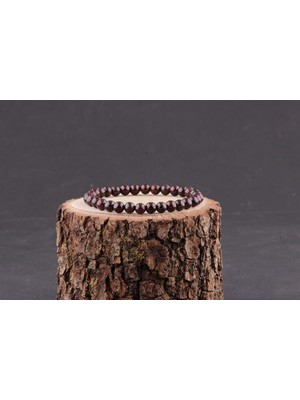 Deniz Doğal Taş Sertifikalı Lal   ( Taşlar) Doğaltaş Bileklik 6 mm - B833