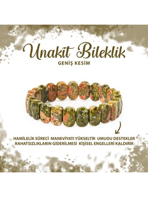 Deniz Doğal Taş Sertifikalı Unakit Doğal Taş Geniş Kesim Bileklik