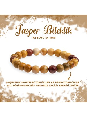 Deniz Doğal Taş Sertifikalı Jasper 8mm Doğal Taş Bileklik