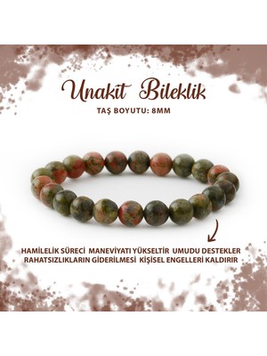 Deniz Doğal Taş Sertifikalı Unakit 8mm Doğal Taş Bileklik
