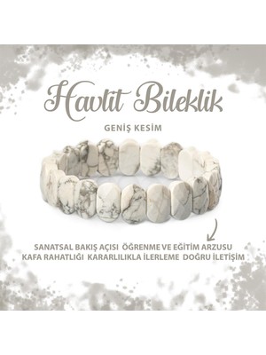 Deniz Doğal Taş Sertifikalı Havlit Doğal Taş Geniş Kesim Bileklik