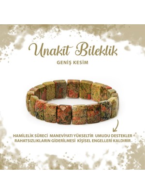 Deniz Doğal Taş Sertifikalı Unakit Doğal Taş Kare Kesim Geniş Kesim Bileklik