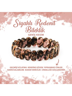 Deniz Doğal Taş Sertifikalı Rodonit Doğal Taş Geniş Kesim Bileklik