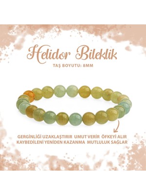 Deniz Doğal Taş Sertifikalı Helidor 8mm Doğal Taş Bileklik