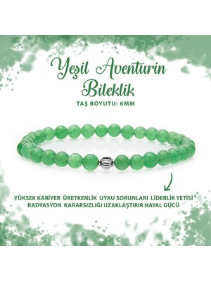 Deniz Doğal Taş Sertifikalı Yeşil Aventurin 6mm Doğal Taş Bileklik