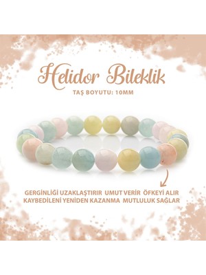 Deniz Doğal Taş Sertifikalı Helidor 10MM Doğal Taş Bileklik