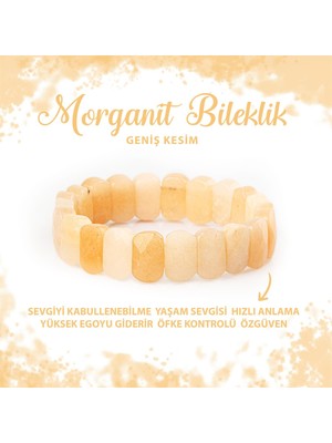 Deniz Doğal Taş Sertifikalı Morganit Doğal Taş Geniş Kesim Bileklik