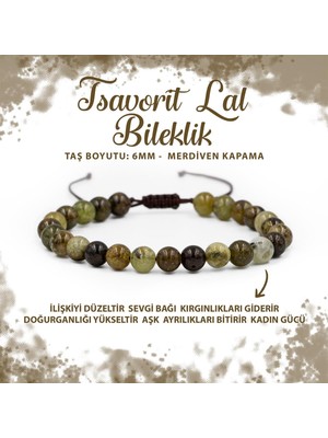Deniz Doğal Taş Sertifikalı Tsavorit Lal 6mm Merdiven Kapama Doğal Taş Bileklik