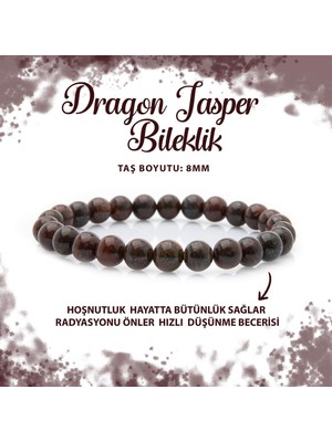 Deniz Doğal Taş Sertifikalı Dragon Jasper 8mm Doğal Taş Bileklik