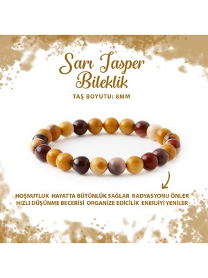 Deniz Doğal Taş Sertifikalı Sarı Jasper 8mm Doğal Taş Bileklik