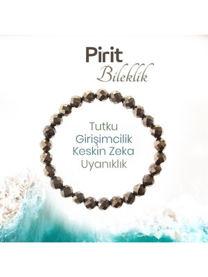 Deniz Doğal Taş Sertifikalı Fasetli Prit  Orjinal ( Taşlar) Doğaltaş Bileklik 8 Mm, B998