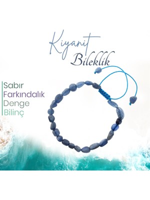Deniz Doğal Taş Sertifikalı Kyanit  Orjinal ( Taşlar) Doğaltaş Bileklik 8 Mm, B977