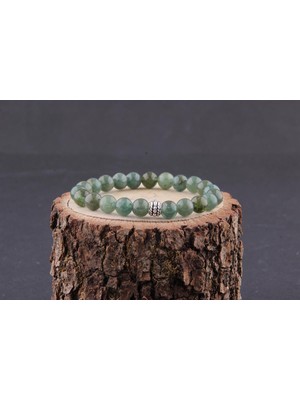 Deniz Doğal Taş Sertifikalı Yeşil Apatit  Orjinal ( Taşlar) Doğaltaş Bileklik 8 mm - B867