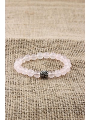 Deniz Doğal Taş Sertifikalı Pembe Kuvars   ( Taşlar) Doğaltaş Bileklik