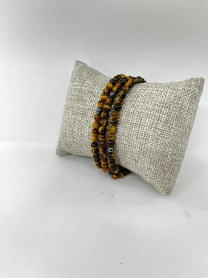 Deniz Doğal Taş Sertifikalı Kaplan Gözü Hematit   ( Taşlar) Doğaltaş Kolye Bileklik 4 Mm, M426